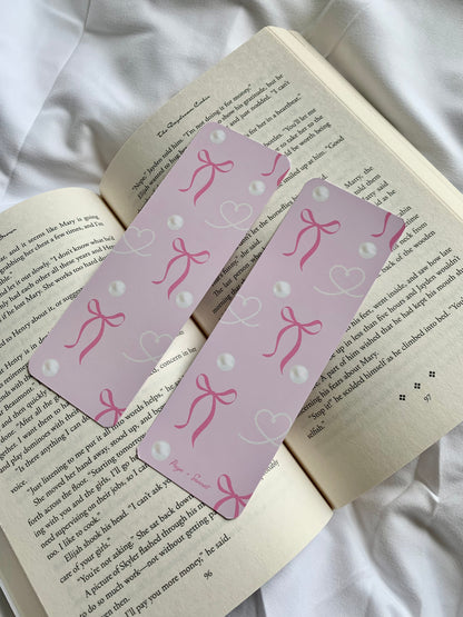 Blushing Bows & Pearls Pink Bookmark